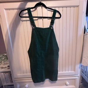 Forever 21 Women’s Green Corduroy Overall Dress